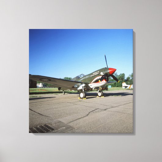 Curtiss P-40 Warhawk, bij Minnesota CAF Air Show Canvas Afdruk (Voorkant)