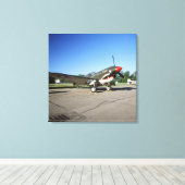 Curtiss P-40 Warhawk, bij Minnesota CAF Air Show Canvas Afdruk (Insitu (Houten vloer))
