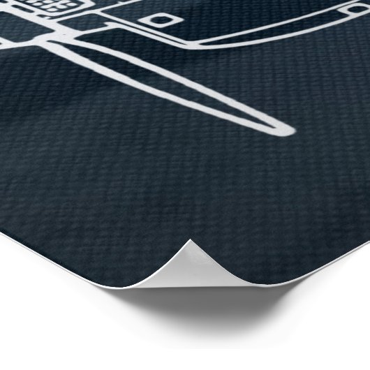 Curtiss P-40 Warhawk Blauwdruk Poster (Hoek)