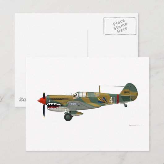 Curtiss P-40 Warhawk Briefkaart (Voorkant / Achterkant)