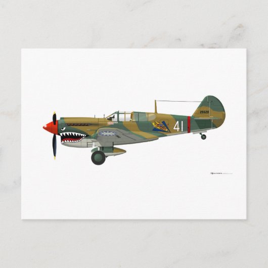 Curtiss P-40 Warhawk Briefkaart (Voorkant)
