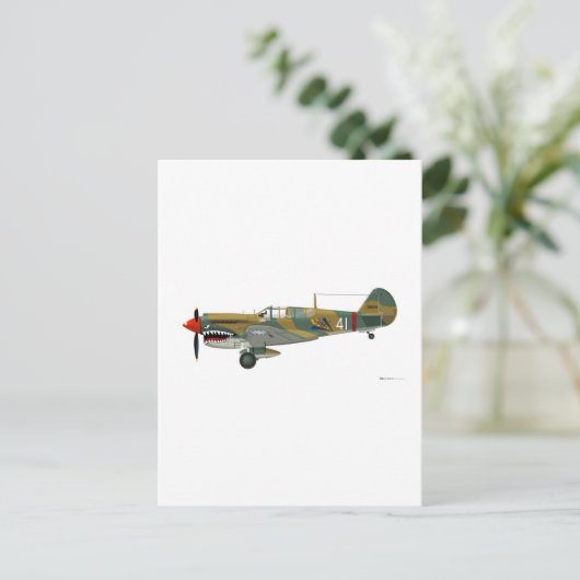 Curtiss P-40 Warhawk Briefkaart (Staand voorkant)