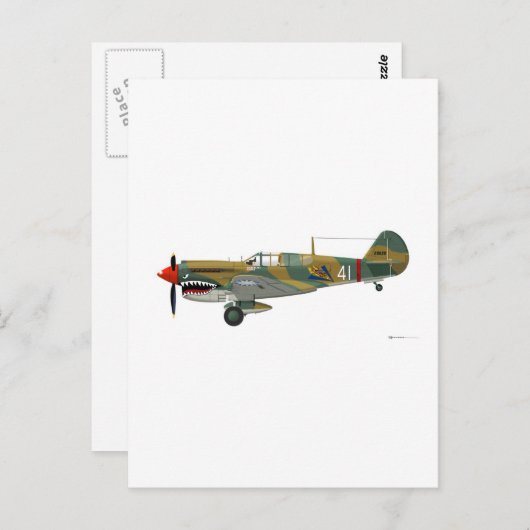 Curtiss P-40 Warhawk Briefkaart (Voorkant / Achterkant)