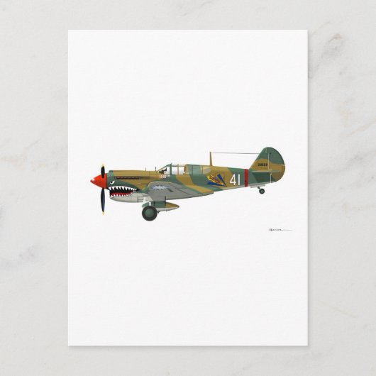 Curtiss P-40 Warhawk Briefkaart (Voorkant)