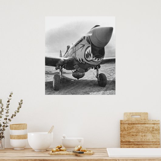 CURTISS P-40 WARHAWK FLYING TIGERS - 1942 POSTER (Keuken)