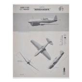 Curtiss P-40 Warhawk Recognition Poster (Voorkant)