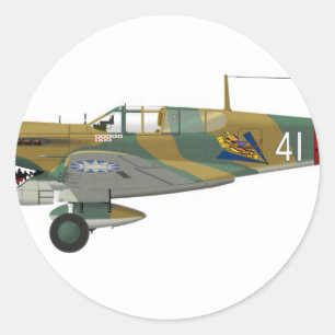 Curtiss P-40 Warhawk Ronde Sticker