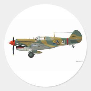 Curtiss P-40 Warhawk Ronde Sticker