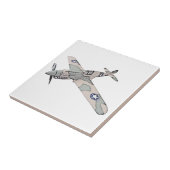 Curtiss P-40 Warhawk Vliegtuig Tegeltje (Zijkant)