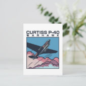 Curtiss P-40 Warhawk | WW2 Plane Briefkaart (Staand voorkant)