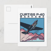Curtiss P-40 Warhawk | WW2 Plane Briefkaart (Voorkant / Achterkant)