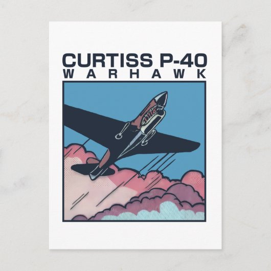 Curtiss P-40 Warhawk | WW2 Plane Briefkaart (Voorkant)