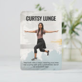 Curtsy Lunge Fitness Card with Blue Backing Save The Date (Staand voorkant)