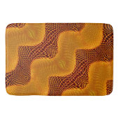Curva laranja e pontos dourados sobre fundo marrom badmat (Voorkant)