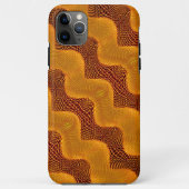 Curva laranja e pontos dourados sobre fundo marrom Case-Mate iPhone case (Achterkant)