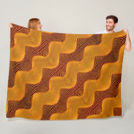Curva laranja e pontos dourados sobre fundo marrom fleece deken