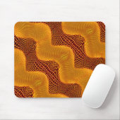 Curva laranja e pontos dourados sobre fundo marrom muismat (Met muis)