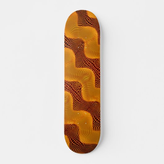 Curva laranja e pontos dourados sobre fundo marrom persoonlijk skateboard (Voorkant)