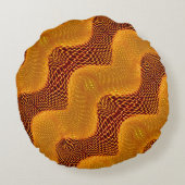 Curva laranja e pontos dourados sobre fundo marrom rond kussen (Achterkant)