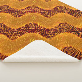 Curva laranja e pontos dourados sobre fundo marrom sherpa deken