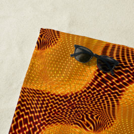 Curva laranja e pontos dourados sobre fundo marrom strandlaken