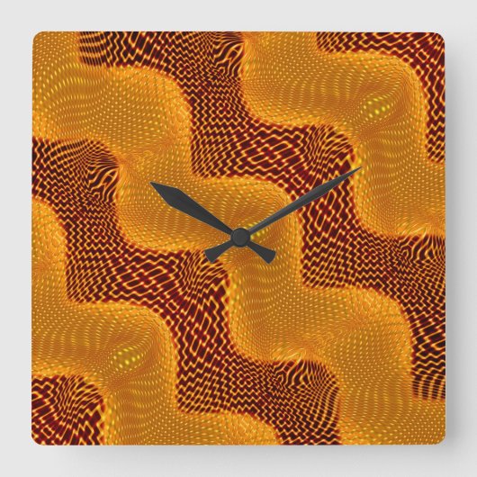 Curva laranja e pontos dourados sobre fundo marrom vierkante klok (Voorkant)