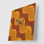 Curva laranja e pontos dourados sobre fundo marrom vierkante klok (Hoek)