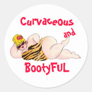 Curvacatures en BootyFUL-stickers Ronde Sticker