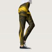Curvas amarelas ou dourados em imagem marrom. leggings (Rechts)