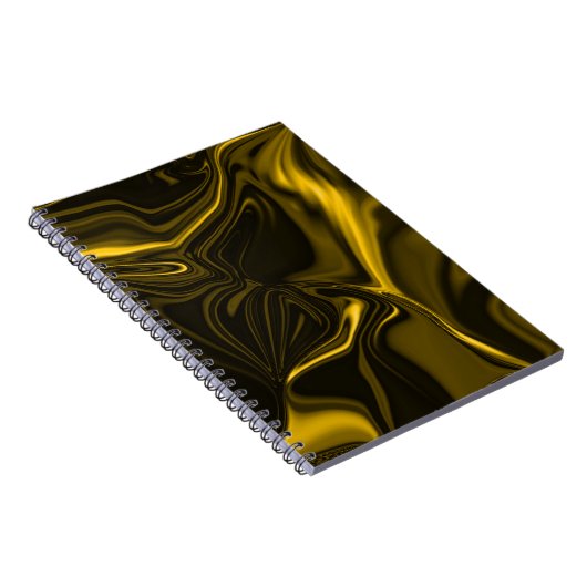 Curvas amarelas ou dourados em imagem marrom. notitieboek (Rechterzijde)
