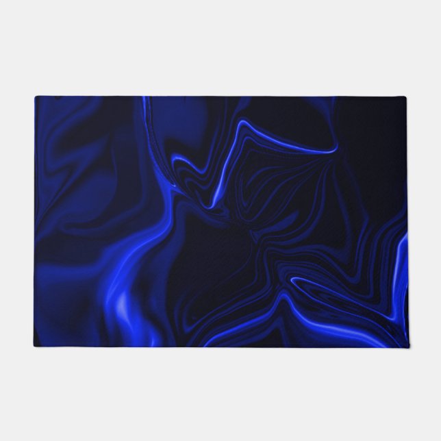 Curvas azuis em imagem azul escura. deurmat (Voorkant)