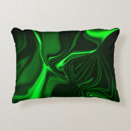 Curvas e dobras verde niquelado em fundo escuro. accent kussen