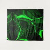 Curvas e dobras verde niquelado em fundo escuro. wandkleed (Voorkant (horizontaal))