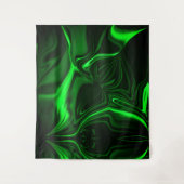 Curvas e dobras verde niquelado em fundo escuro. wandkleed (Voorkant)