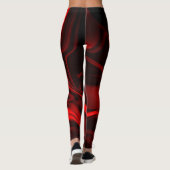 Curvas, ondulações vermel heeft em fundo preto. leggings (Achterkant)