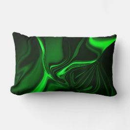 Curvas ou ondulações verde metálico, fundo escuro. kussen