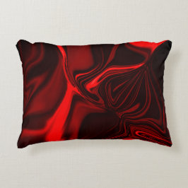 Curvas vermelhas claro e escuro em fundo escuro. accent kussen