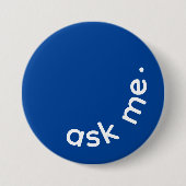 Curvature Ask Me Blue Klantenservice Ronde Button 7,6 Cm (Voorkant)