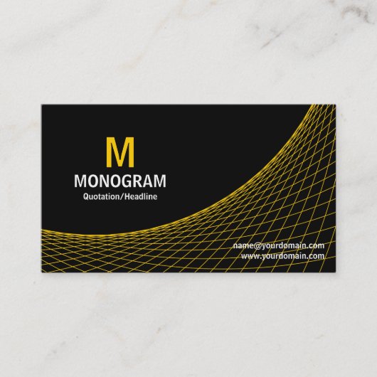 Curve - Amber op zwart Visitekaartje (Voorkant)