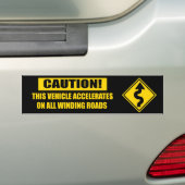 Curve Attentie - zwart Bumpersticker (Op auto)