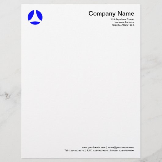 Curve Ball - blauw Briefhoofd Ontwerp (Voorkant)