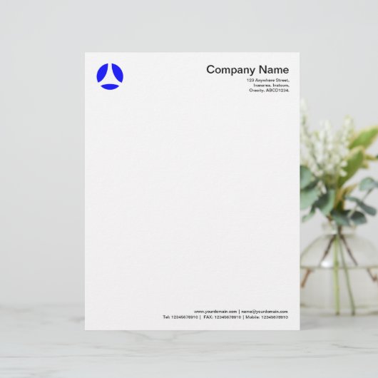 Curve Ball - blauw Briefhoofd Ontwerp (Staand voorkant)