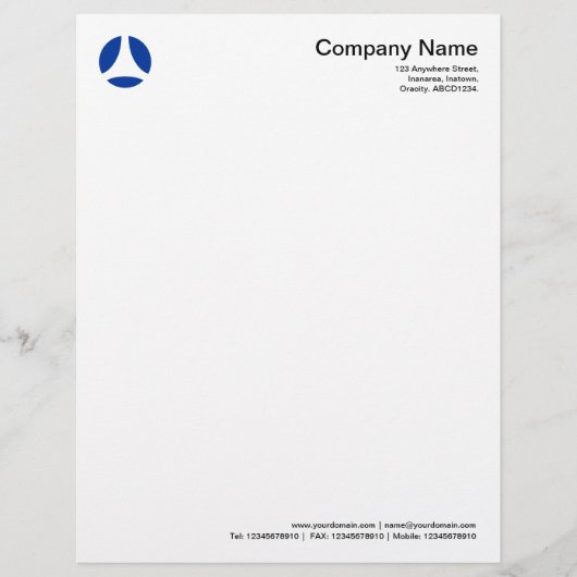 Curve Ball - Navy Blue Persoonlijk Briefhoofd (Voorkant)