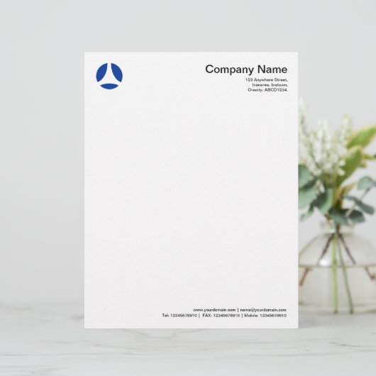 Curve Ball - Navy Blue Persoonlijk Briefhoofd (Staand voorkant)