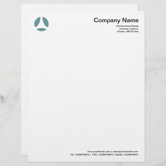 Curve Ball - Ocean Green Gepersonaliseerd Briefhoofd (Voorkant / Achterkant)