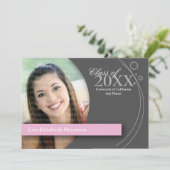 Curve en Stippen Afmetingen: Aangepast roze Kaart (Staand voorkant)