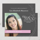 Curve en Stippen Afmetingen: Aangepast roze Kaart (Voorkant / Achterkant)