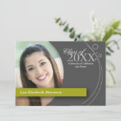 Curve en Stippen Afstuderen: Aangepast groen Kaart (Staand voorkant)