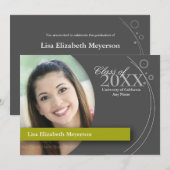 Curve en Stippen Afstuderen: Aangepast groen Kaart (Voorkant / Achterkant)