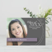 Curve en Stippen Afstuderen: Aangepast Paars Kaart (Staand voorkant)